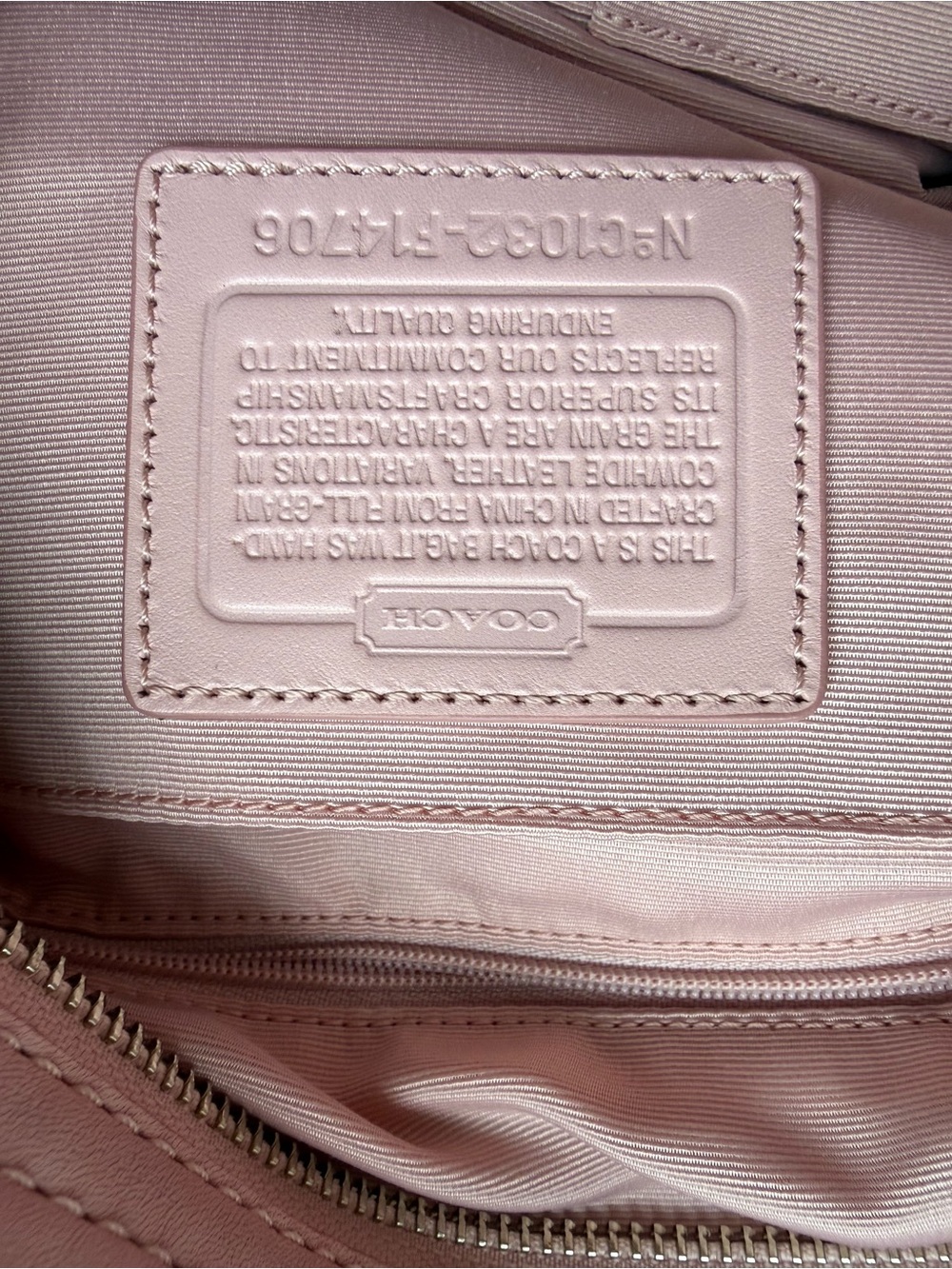 Coach Zoe Blush Pink Leather Crossbody Bag/Hobo - Picture 4 of 8
